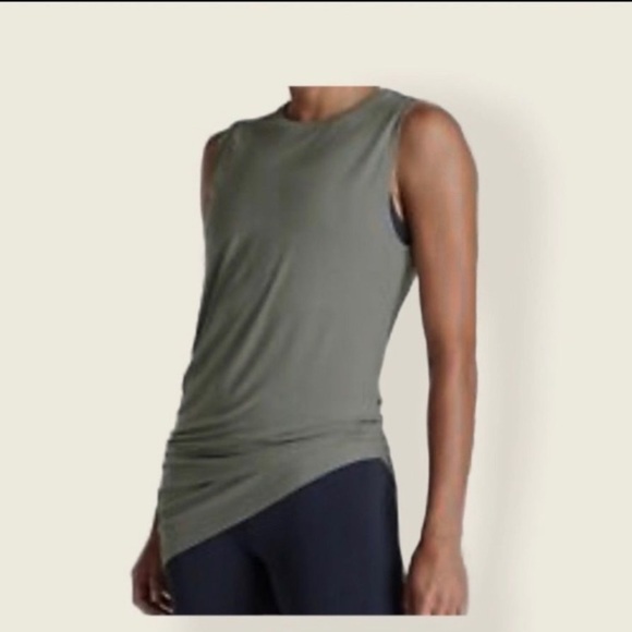 Athleta gray side ruched tank top size XS - Picture 2 of 5